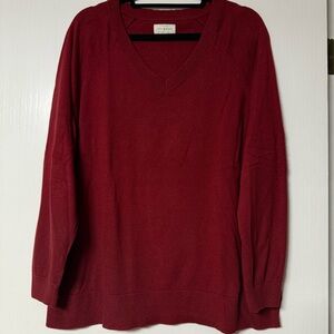 Women’s Lucky Brand Burgundy V Neck Lightweight Sweater